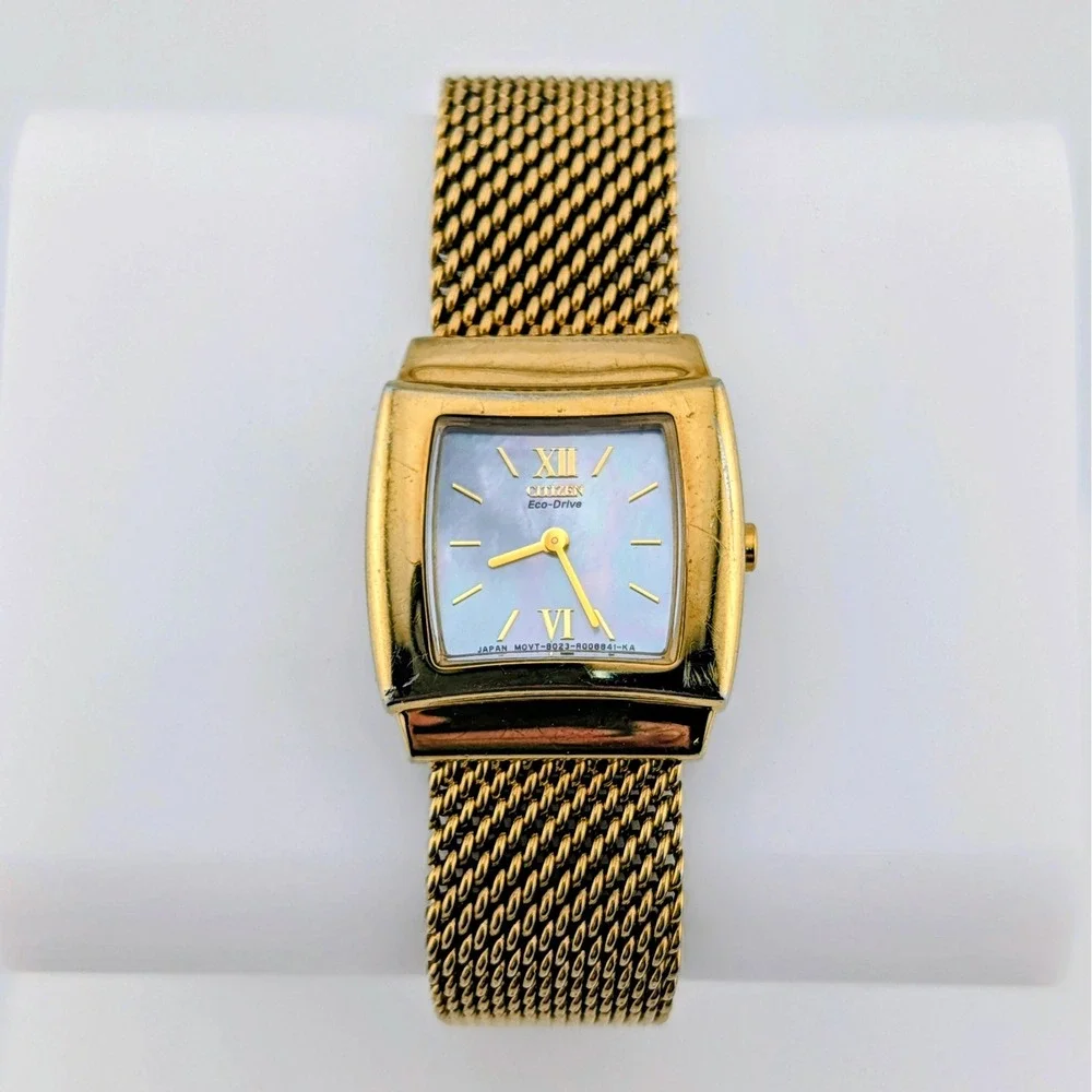 Vintage Citizen Elegance Eco-Drive Blue MOP New Capacitor 23mm B023-R001043